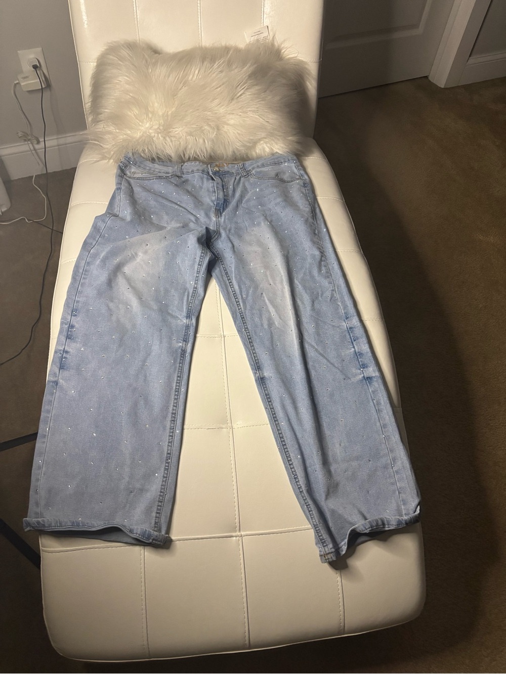 Light Blue Women's Jeans with Subtle Sparkle